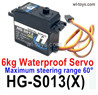 HG P410 Parts HG-S013(X) 6kg Waterproof Servo with 60°Maximum steering range for 1/10 HengGuan P410 Raptor Pickup RC Car Vehicles Model.